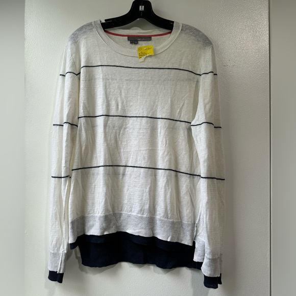 360 Sweater Women’s 100% Linen Crew Neck Sweater Sz L - Picture 1 of 7